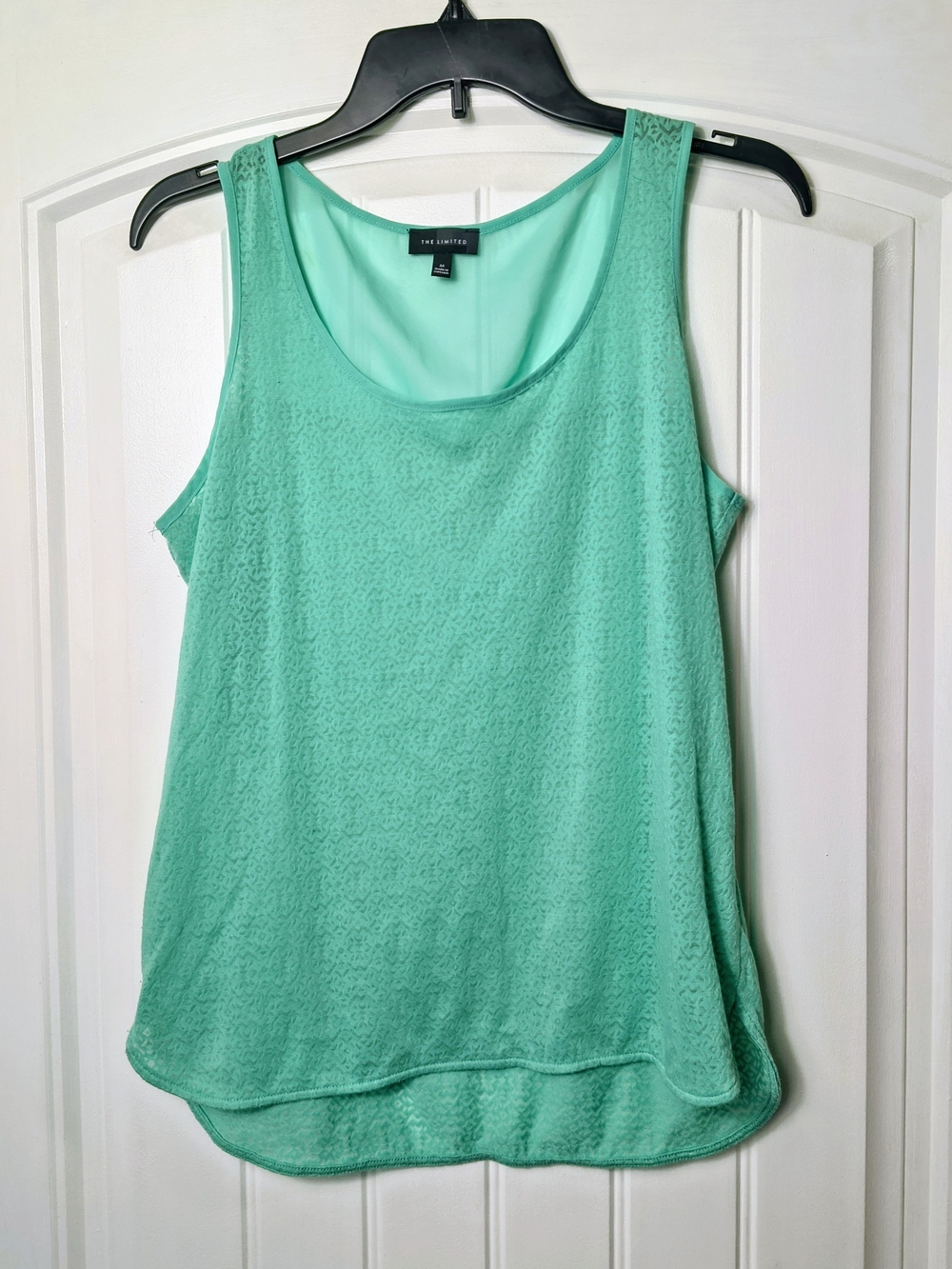 The Limited Mint Green Lace-Texture Scoop Neck Tank
